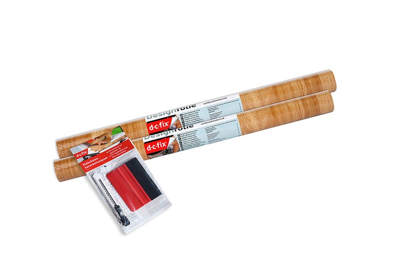 d-c-fix 346-0168-2PKA Decorative Self-Adhesive Film, Butcher Block, 17" x 78" Roll, 2-Pack with Applicator - Image 2